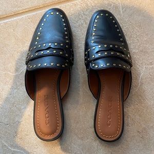 Coach Mules with Gold Embellishments